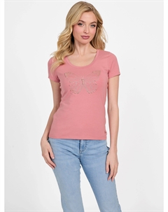 Футболка с изображением бабочки «Эко-кризалис», цвет vintage peony Guess factory