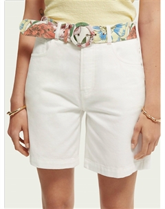 Круизные шорты с высокой посадкой белого цвета Scotch&soda