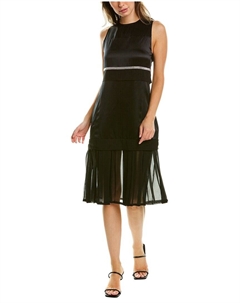 3.1 Шелковое платье миди Phillip Lim из смешанной техники, черный 3.1 phillip lim