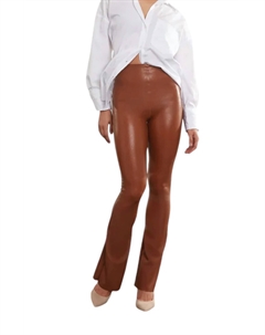 Леггинсы-клеш из искусственной кожи цвета какао, цвет cocoa Commando