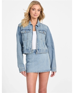 Джинсовая куртка на молнии, цвет light wash Guess factory