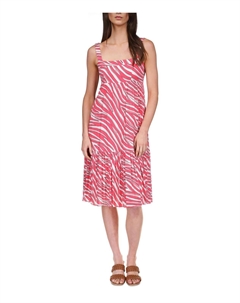 Женский сарафан из вискозы с анималистичным принтом, цвет geranium Michael michael kors