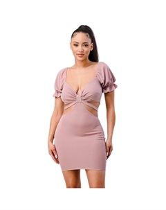 Платье-футляр Lux с вырезом сбоку и завязкой сзади, цвет mauve Fashnzfab