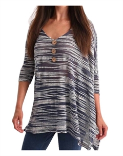 Туника с рукавом 3/4 и V-образным вырезом из денима, цвет denim Angel