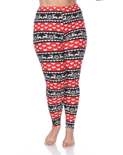 Леггинсы с принтом - Plus в красном/белом цвете White mark