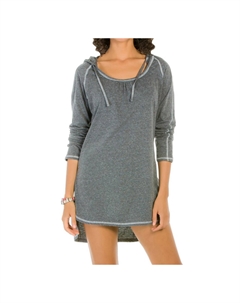Туника с длинными рукавами и капюшоном серого цвета Eco swim