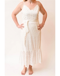 Платье-миди Seryne Eyelet белого цвета Paige