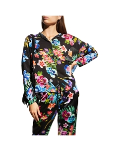 Туника Maeve с длинными рукавами и цветочным принтом на пуговицах черного цвета, многоцветная Johnny was