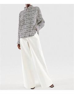 Рубашка с леопардовым принтом в горошек белого цвета As by df