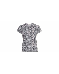 Женская футболка со змеиным принтом, короткий рукав, круглый вырез, хлопковая футболка черного/белого цвета Rag & bone