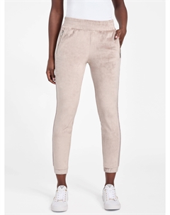 Велюровые спортивные брюки Eco Janess с логотипом и лентой, цвет moondust Guess factory