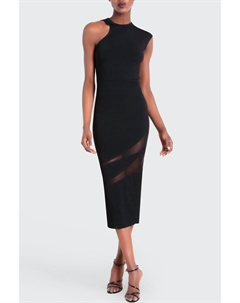 Асимметричный топ Amata с круглым вырезом черного цвета Cushnie