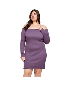 Платье с открытыми плечами и сборками, цвет purple ash Fashnzfab