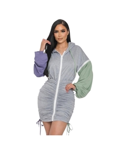 Мини-платье со съемной молнией, серый/фиолетовый Fashnzfab