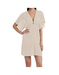 Бежевая туника с V-образным вырезом и рукавами «летучая мышь» Gofret Jor Jordan taylor