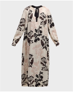 Платье макси с жаккардовым узором и завязкой на шее Naive Flower-Print, цвет multi St. john