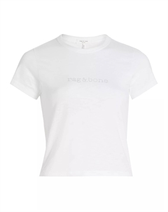 Футболка женская RB Logo Stud Tee, белая Rag & bone