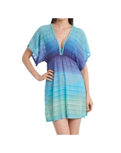 Текстурированная туника с V-образным вырезом синего цвета Jordan taylor