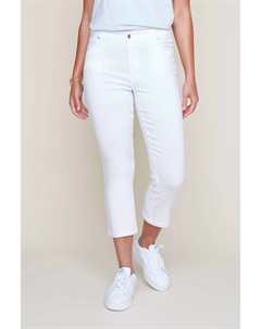 Укороченные брюки-ботфорты белого цвета Renuar