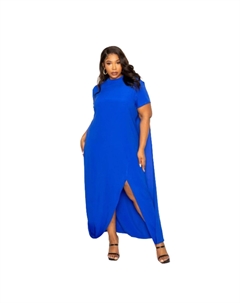 Платье-накидка с вырезом-ложным воротником сзади, цвет royal Fashnzfab