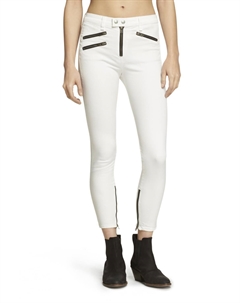 Джинсы байкерские с высокой посадкой белого цвета Rag & bone