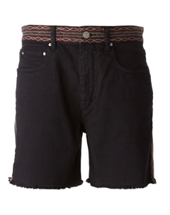 Женские шорты Agmes Faded Cotton Stretch Denim черного цвета Isabel marant