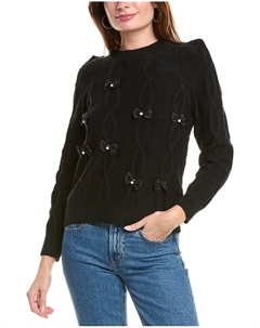 Вязаный свитер с бантом, черный Gracia