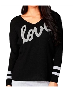 Пуловер Love с V-образным вырезом черного/серого цвета Angel