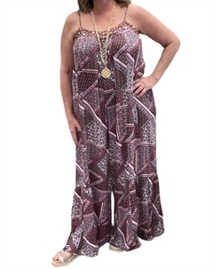 Комбинезон с цветочным принтом и бретельками в лиловом цвете Kori