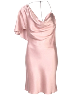 Шелковое мини-платье на одно плечо, цвет woodrose Cushnie