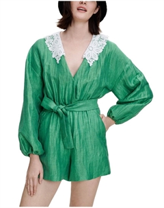 Льняной комбинезон, зеленый Maje