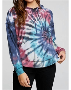 Толстовка с капюшоном Rpet Cozy Knit с длинным рукавом Hi Lo в темно-кристальном цвете с узором «тай-дай», цвет dark crystal tie dye Chaser
