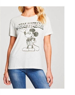 Футболка из переработанного винтажного материала с Микки Маусом белого цвета Chaser