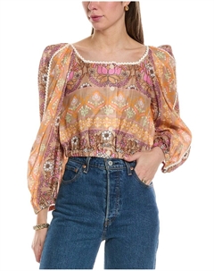 Топ из смеси льна, бежевый Sandro