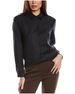 Рубашка шерстяная прямая, синий Theory