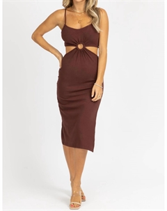 Платье-миди Lennon с кольцом O-Ring в шоколадном цвете, цвет chocolate Crescent