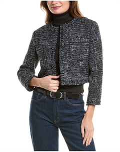 Куртка Crop из смеси шерсти, синий Theory