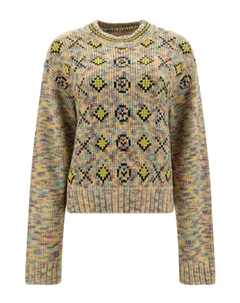 Свитер с круглым вырезом 50-х годов в цвете Xo Rainbow Redone