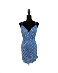 Женское мини-платье с V-образным вырезом цвета барвинок, цвет periwinkle Scala