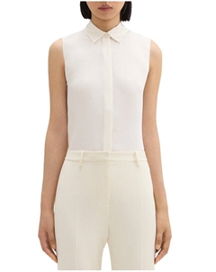 Классическая приталенная шелковая рубашка, бежевый Theory