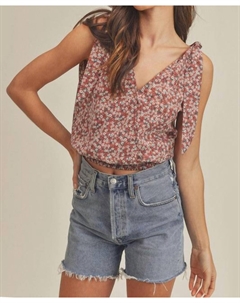 Блуза-майка с цветочным принтом в лиловом цвете Aemi + co