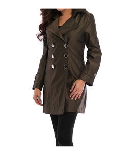 Металлическая двубортная куртка-дождевик бронзового цвета, цвет bronze Angel