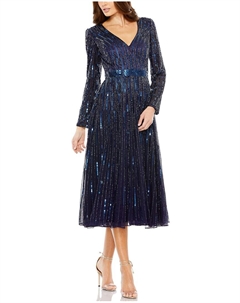 Платье длиной до колена, синий Mac duggal