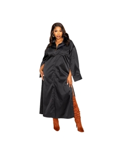 Платье-рубашка с рукавами-накидкой, черный Fashnzfab