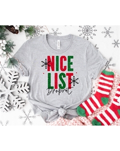 Футболка унисекс Nice List Dropout Graphic в сером цвете, серый Bella+canvas