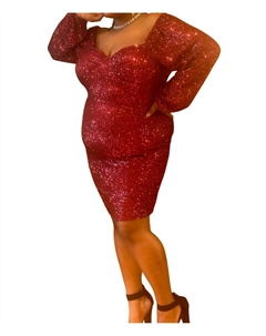 Мини-платье Brenda Semi-Formal - Plus в бордовом цвете Curve market