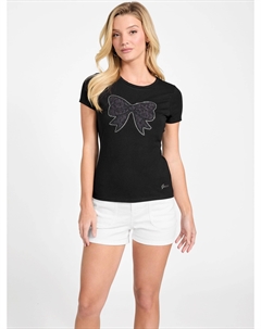 Футболка с кружевом Eco Melany и бантом, черный Guess factory