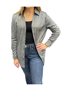 Блестящий топ с длинными рукавами черного цвета Umgee