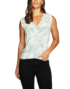 Майка из марлевого трикотажа с подвернутыми проймами и V-образным вырезом в цвете Savannah Chaser