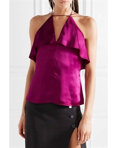 Шелковый топ-халтер Dahlia цвета маджента, цвет magenta Cushnie